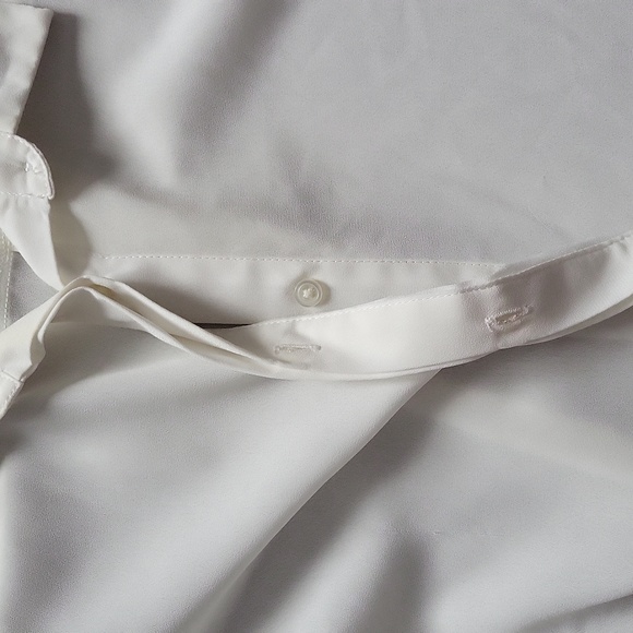 Blouse white cream shirt classic sioni medium - Picture 3 of 5